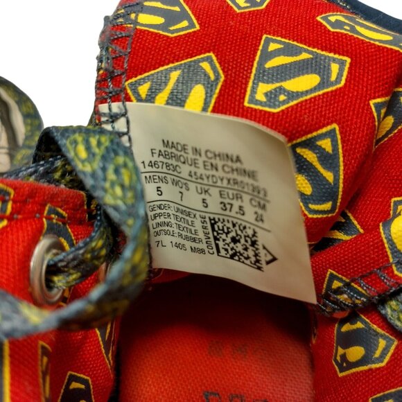 Converse All Star Shoes Superman High Top Men 5 Women 7 DC High Top Sneakers - Picture 10 of 16